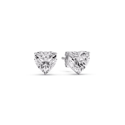 Heart Shaped 3 Prong Basket Stud Earring Fascinating Diamonds