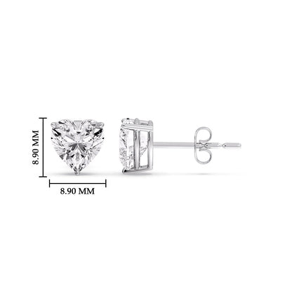 Heart Shaped 3 Prong Basket Stud Earring Fascinating Diamonds