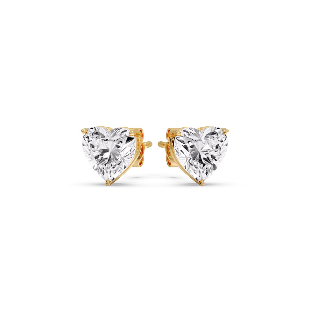 Heart Shaped 3 Prong Basket Stud Earring Fascinating Diamonds