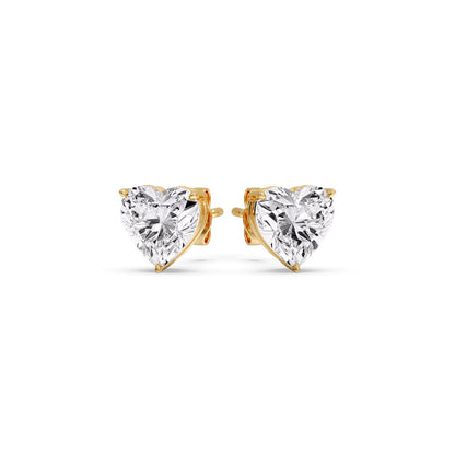 Heart Shaped 3 Prong Basket Stud Earring Fascinating Diamonds