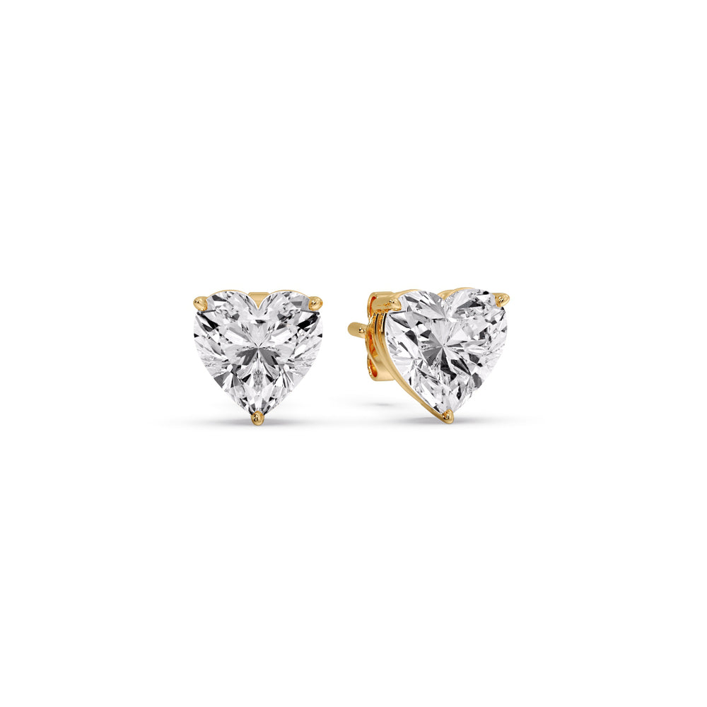 Heart Shaped 3 Prong Basket Stud Earring Fascinating Diamonds