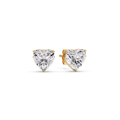 Heart Shaped 3 Prong Basket Stud Earring Fascinating Diamonds