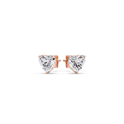 Heart Shaped 3 Prong Basket Stud Earring Fascinating Diamonds