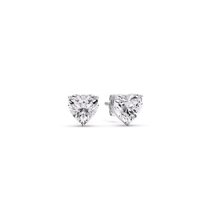 Heart Shaped 3 Prong Basket Stud Earring Fascinating Diamonds