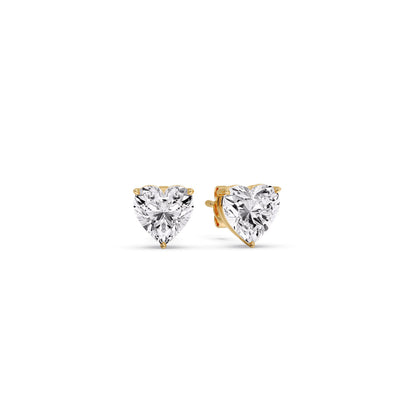 Heart Shaped 3 Prong Basket Stud Earring Fascinating Diamonds