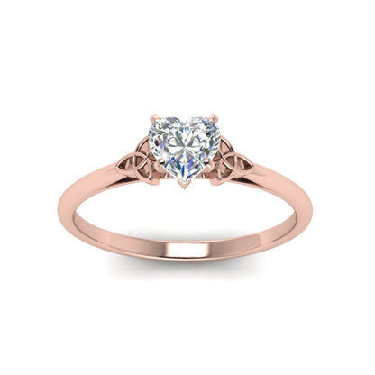 Heart Shaped Celtic Solitaire Engagement Ring Fascinating Diamonds