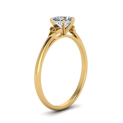 Heart Shaped Celtic Solitaire Engagement Ring Fascinating Diamonds