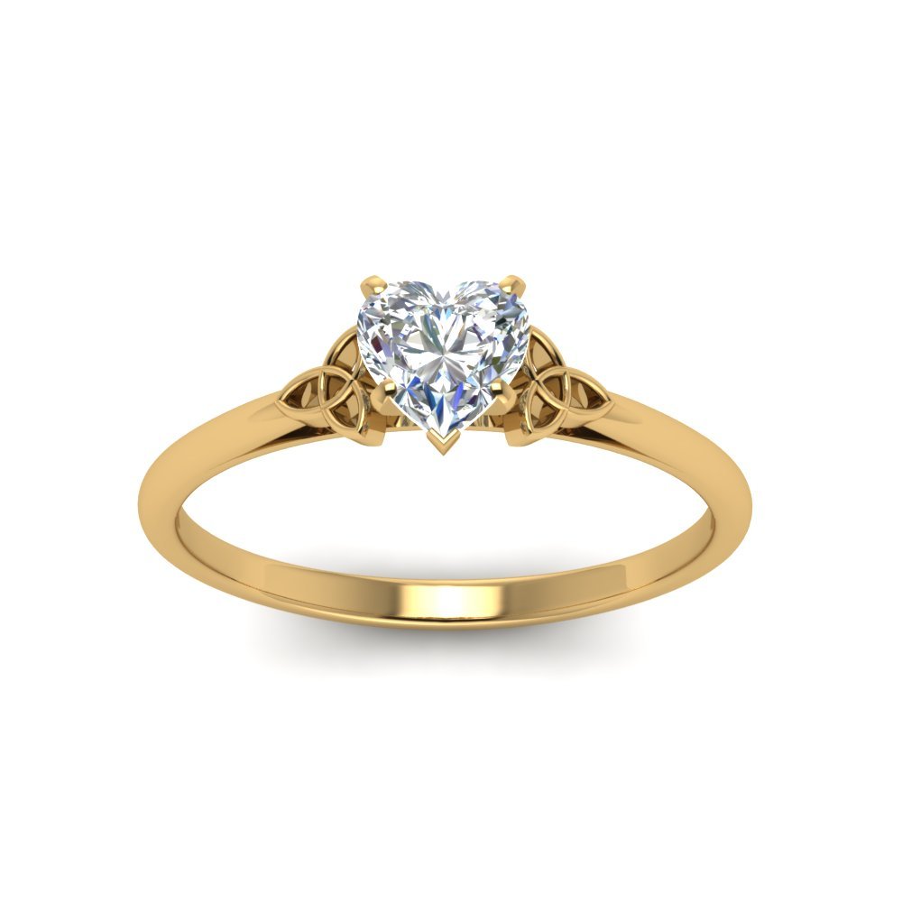 Heart Shaped Celtic Solitaire Engagement Ring Fascinating Diamonds