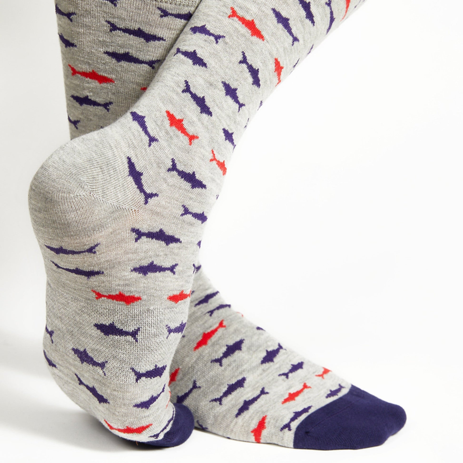 Heather Grey Sharks  - Dress Socks DeadSoxy