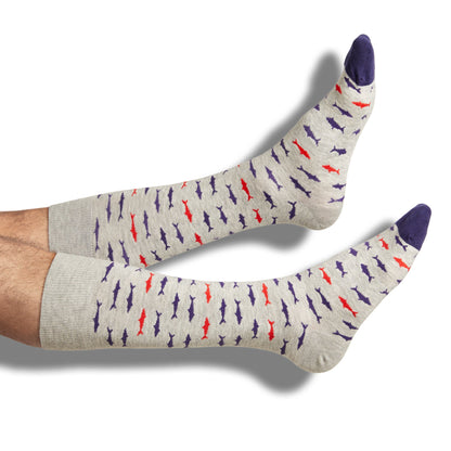 Heather Grey Sharks  - Dress Socks DeadSoxy