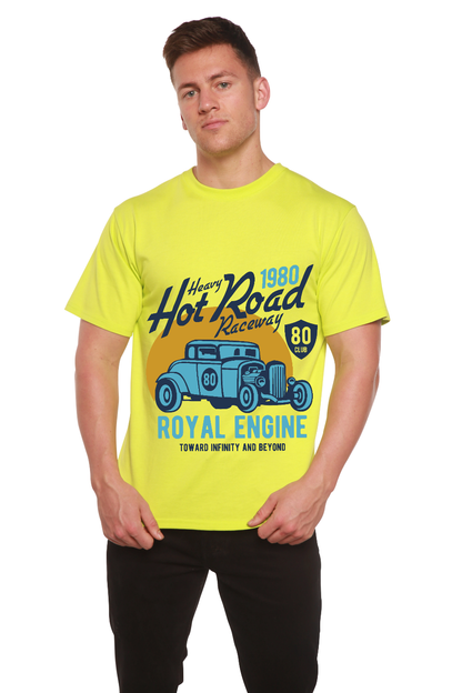 Heavy Hot Road Men's Bamboo Viscose/Organic Cotton Short Sleeve Graphic T-Shirt Spun Bamboo
