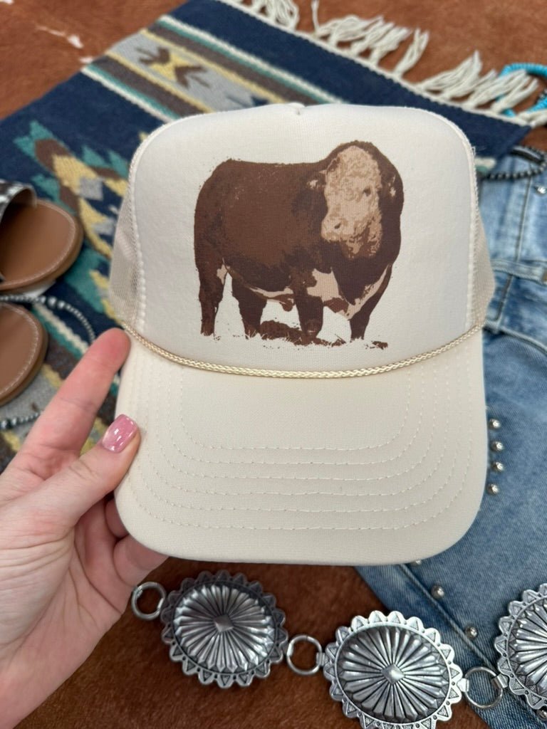 Hereford Bull Trucker Hat Wild Junkie