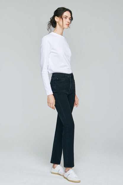 Two Shots High Rise Straight Crop Jeans HJ013 Hey Joanie