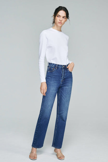 Manhattan High Rise Straight Ankle Jeans HJ160 Hey Joanie