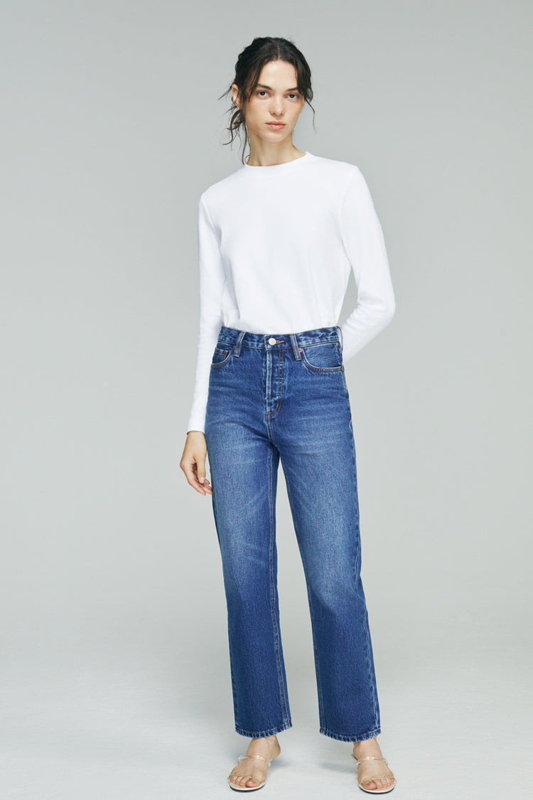 Manhattan High Rise Straight Ankle Jeans HJ160 Hey Joanie