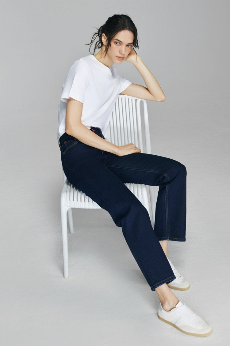 Manhattan High Rise Straight Ankle Jeans HJ160 Hey Joanie