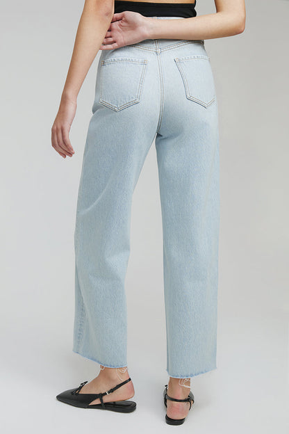 Moon Curve Raw Hem Crop Jeans HJ129 Hey Joanie