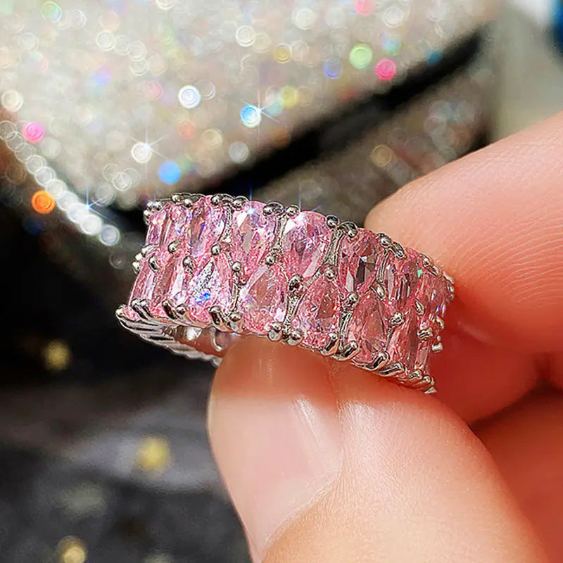 Gold Encrusted Zircon Ring Decoration
