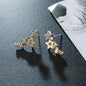 Hollow Star Earrings Zinc Alloy with Rhinestone Accents