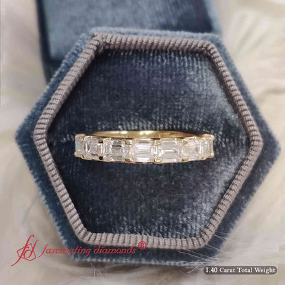 Horizontal Emerald Cut Classic Band Fascinating Diamonds