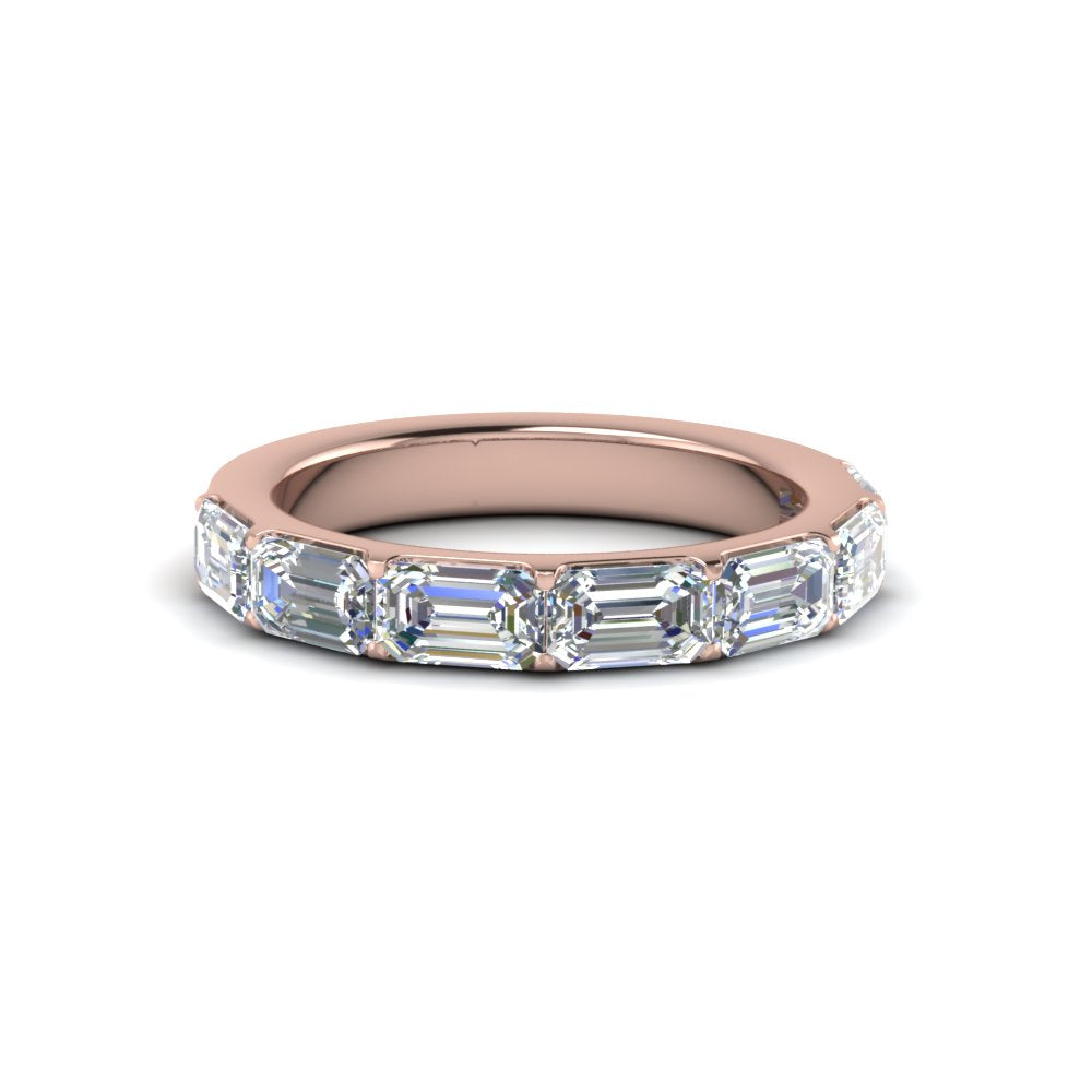 Horizontal Emerald Cut Classic Band Fascinating Diamonds