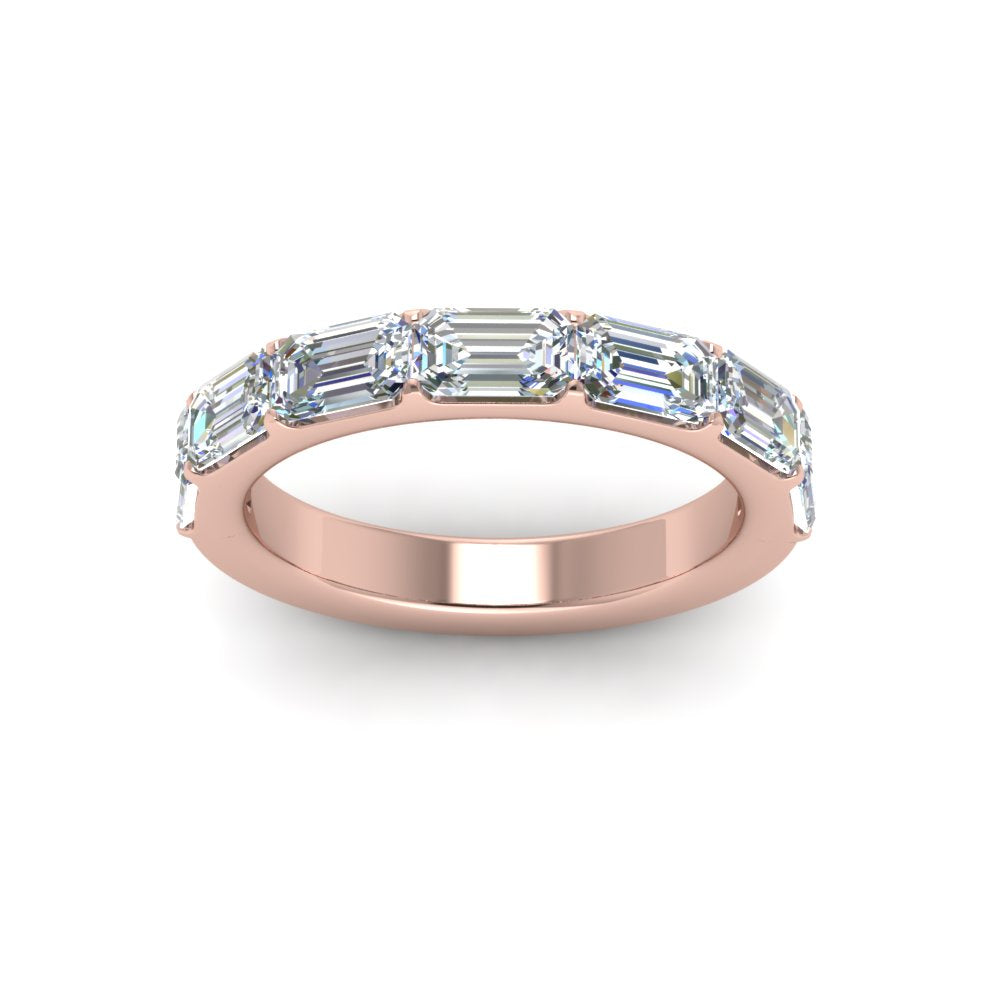 Horizontal Emerald Cut Classic Band Fascinating Diamonds