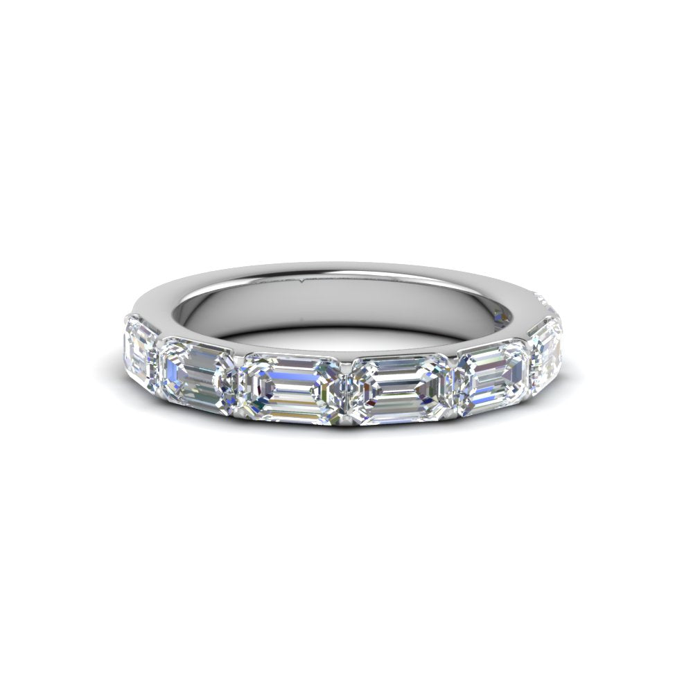 Horizontal Emerald Cut Classic Band Fascinating Diamonds
