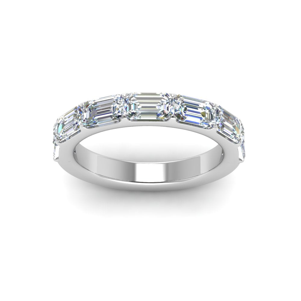 Horizontal Emerald Cut Classic Band Fascinating Diamonds