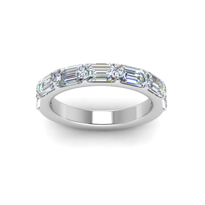 Horizontal Emerald Cut Classic Band Fascinating Diamonds
