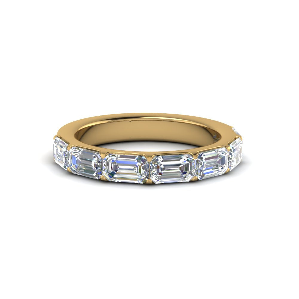 Horizontal Emerald Cut Classic Band Fascinating Diamonds