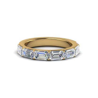 Horizontal Emerald Cut Classic Band Fascinating Diamonds