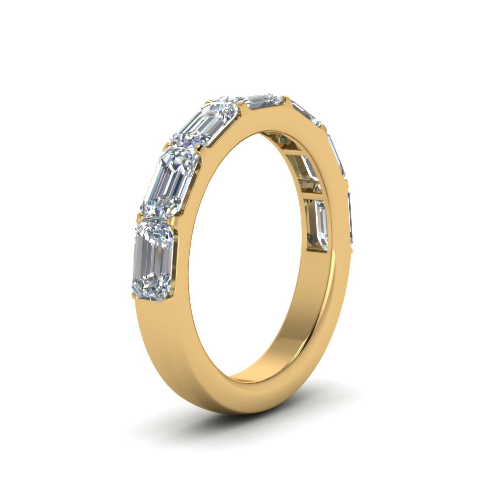Horizontal Emerald Cut Classic Band Fascinating Diamonds