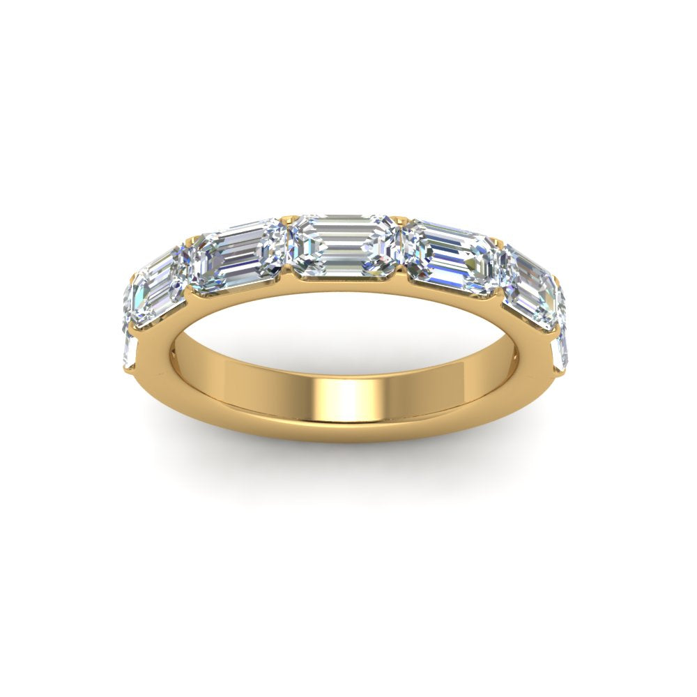 Horizontal Emerald Cut Classic Band Fascinating Diamonds