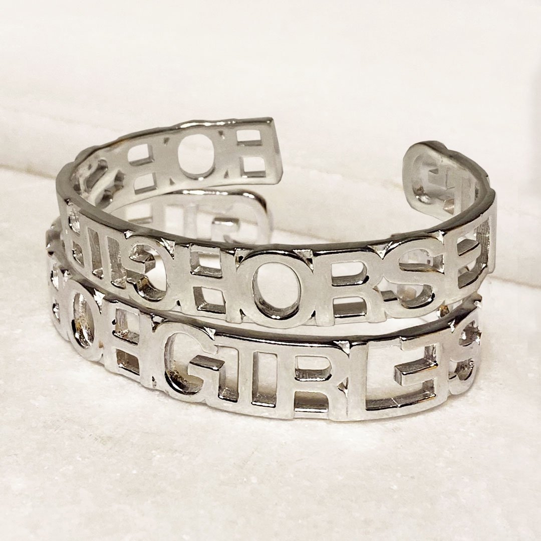 Horse Girl - Equestrian Cuff Bracelet in Silver Urban-Equestrian