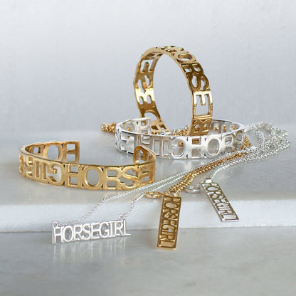 Horse Girl - Equestrian Cuff Bracelet in Silver Urban-Equestrian