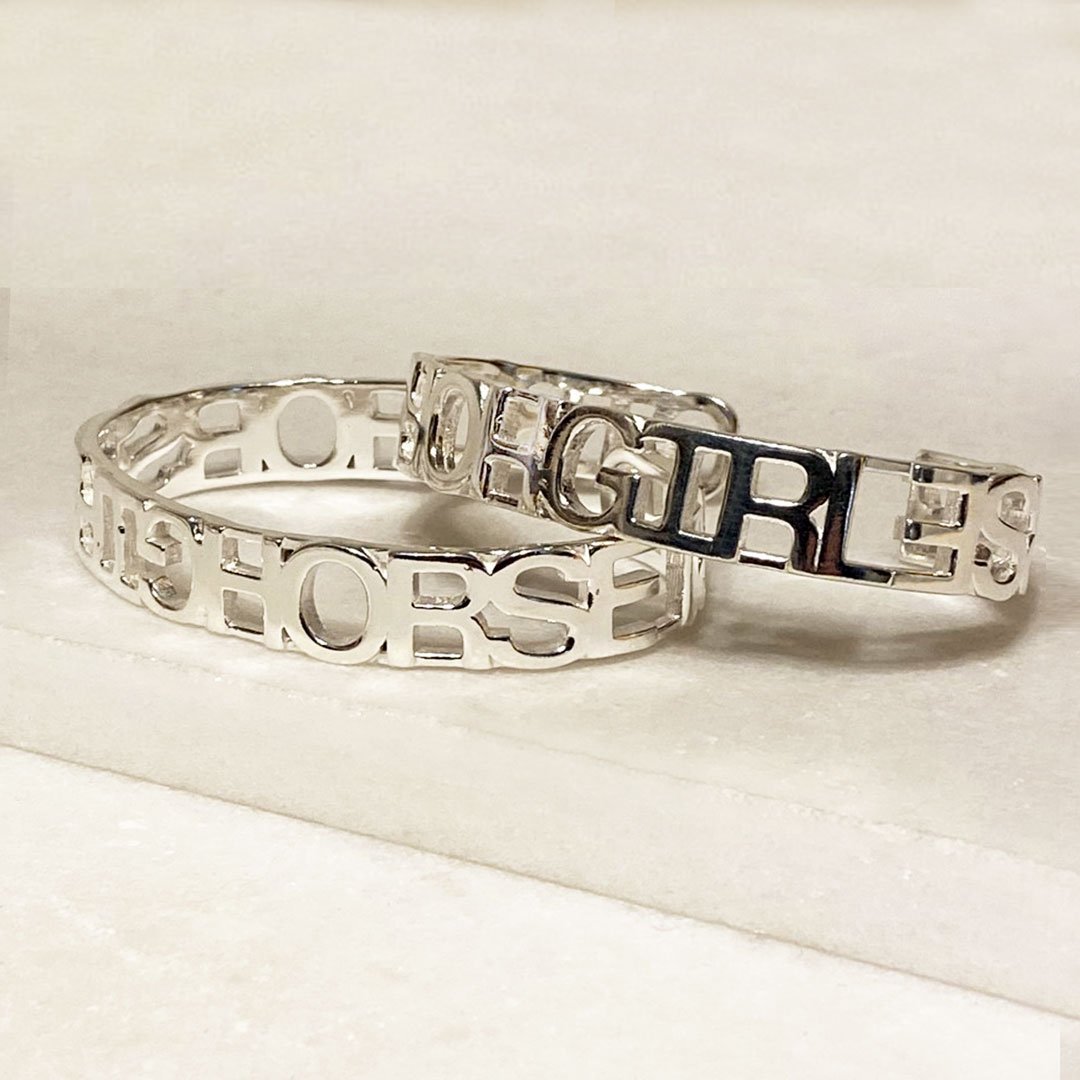 Horse Girl - Equestrian Cuff Bracelet in Silver Urban-Equestrian