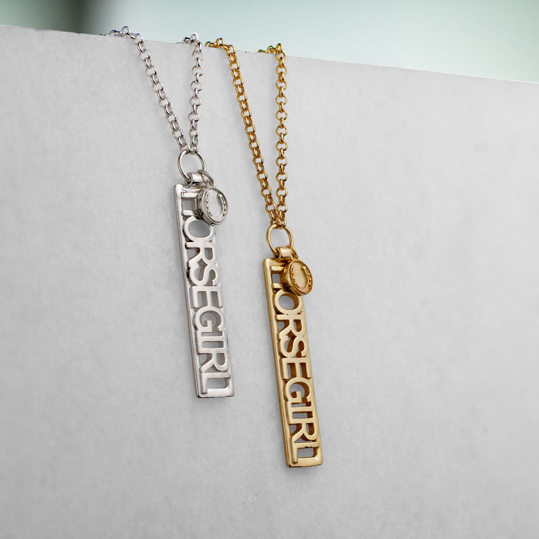 Horse Girl - Equestrian Dog Tag Necklace in Gold Urban-Equestrian