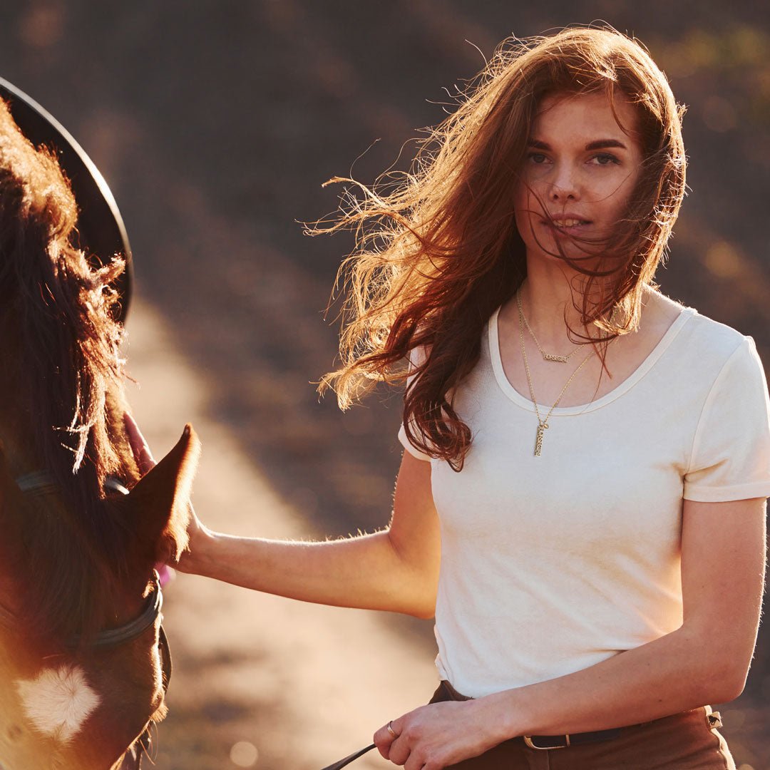 Horse Girl - Equestrian Dog Tag Necklace in Silver Urban-Equestrian