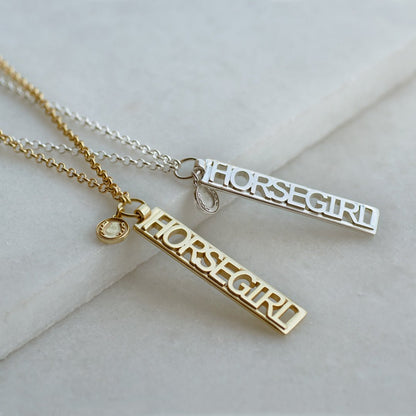 Horse Girl - Equestrian Dog Tag Necklace in Silver Urban-Equestrian