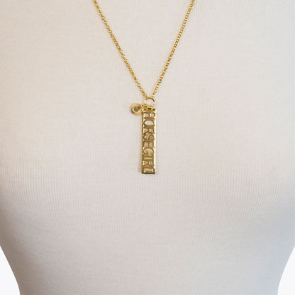 Horse Girl - Equestrian Dog Tag Necklace in Gold Urban-Equestrian