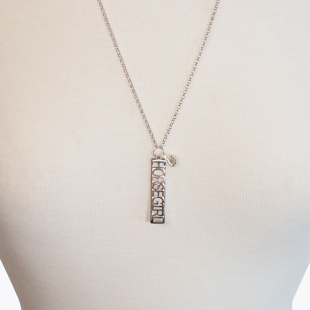 Horse Girl - Equestrian Dog Tag Necklace in Silver Urban-Equestrian