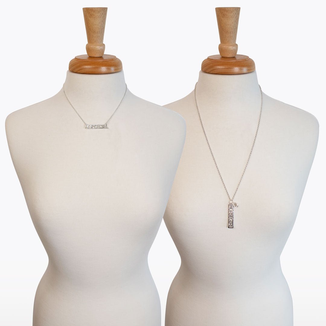Horse Girl - Equestrian Dog Tag Necklace in Silver Urban-Equestrian