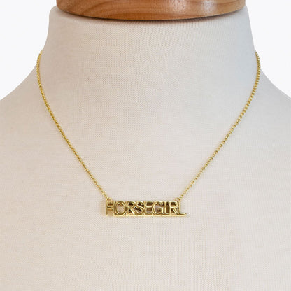 Horse Girl - Equestrian Letter Pendant in Gold Urban-Equestrian