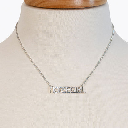 Horse Girl - Equestrian Letter Pendant in Silver Urban-Equestrian