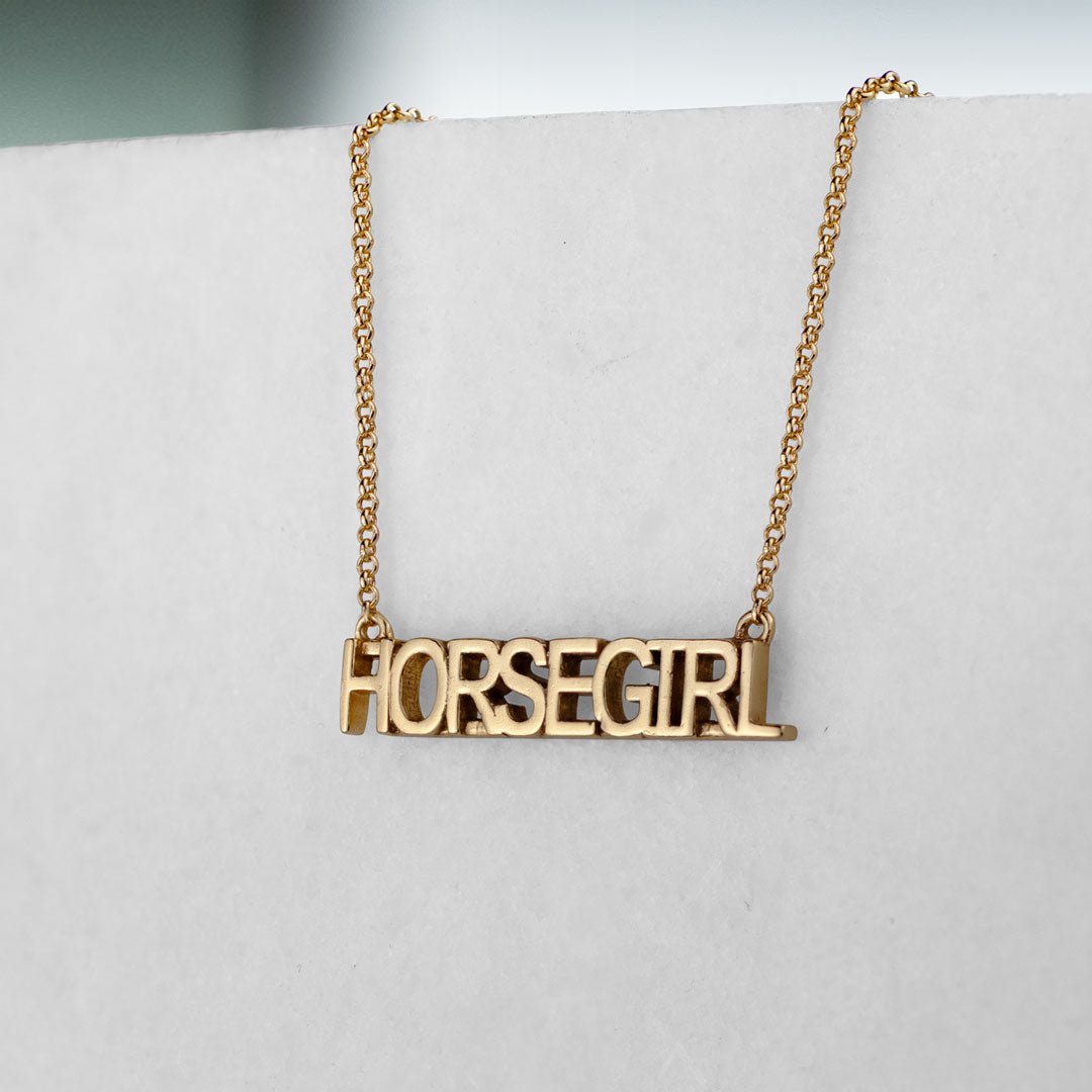 Horse Girl - Equestrian Letter Pendant in Gold Urban-Equestrian