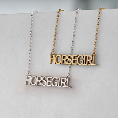 Horse Girl - Equestrian Letter Pendant in Gold Urban-Equestrian