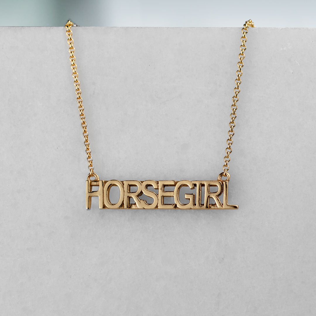 Horse Girl - Equestrian Letter Pendant in Gold Urban-Equestrian