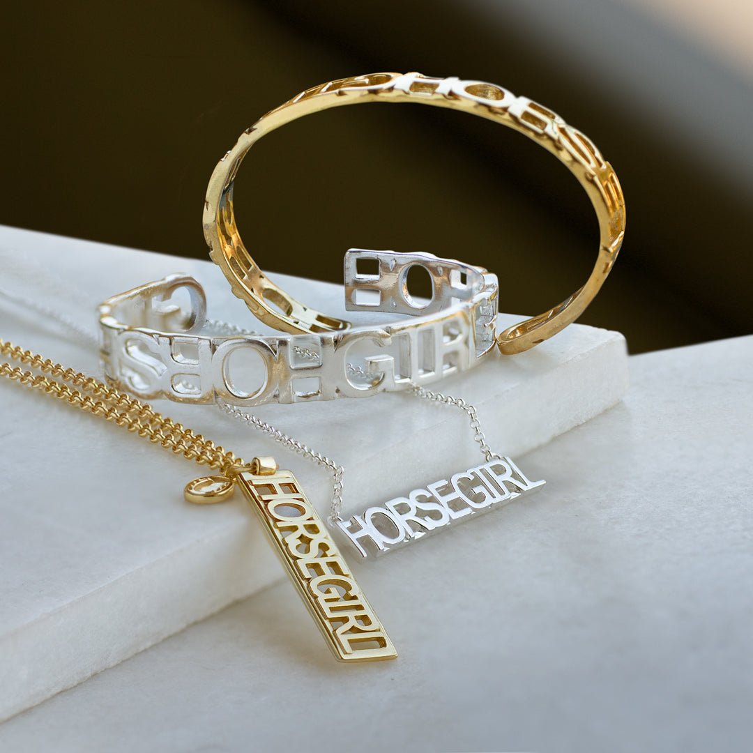 Horse Girl - Equestrian Letter Pendant in Gold Urban-Equestrian