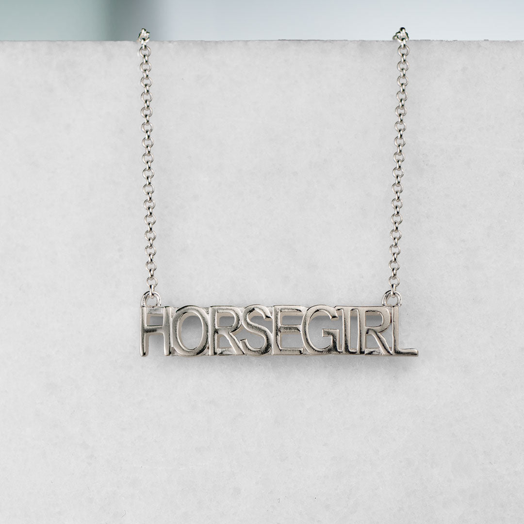 Horse Girl - Equestrian Letter Pendant in Silver Urban-Equestrian