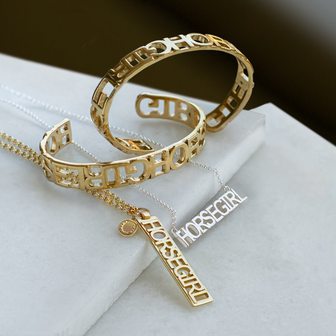 Horse Girl - Equestrian Letter Pendant in Silver Urban-Equestrian